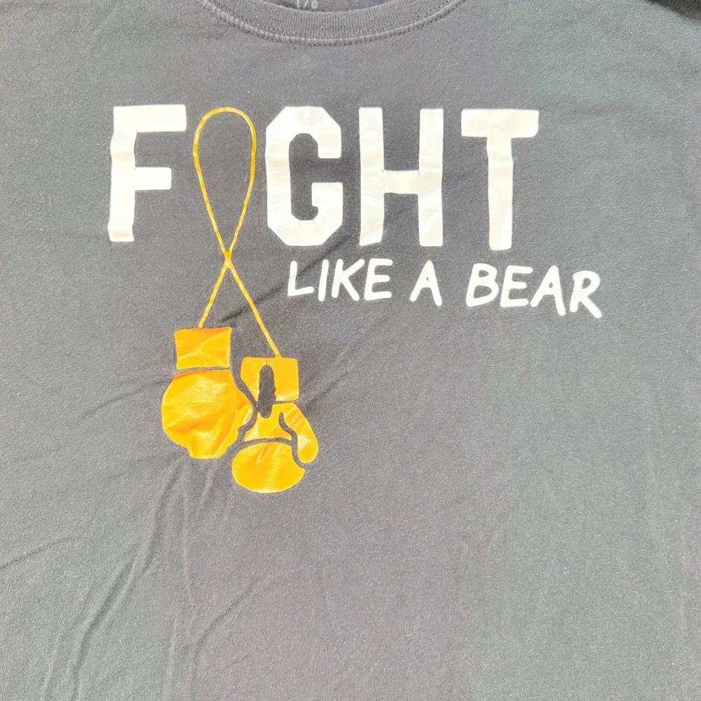 Fight Like a Bear Tee Boxing Gloves Graphic Large Fruit of the‎ Loom Vintage Sty